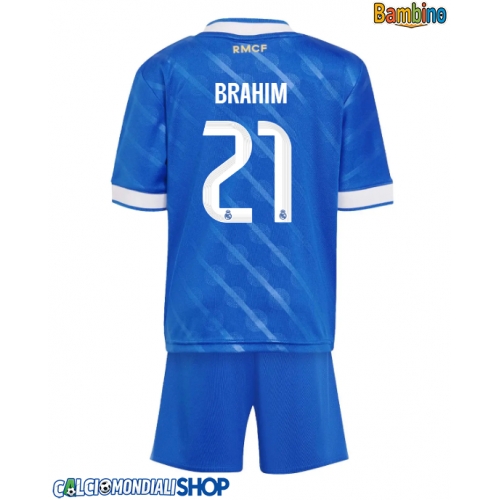 Maglie da calcio Real Madrid Brahim Diaz #21 Terza Maglia Bambino 2025-26 Manica Corta + Pantaloni corti)